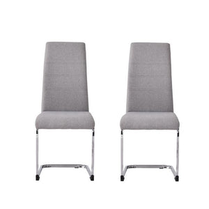 JANE Set di 2 sedie - Gamba cromata - Tessuto grigio - L 42 x P 56 x H 99 cm