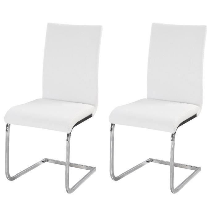 LEA Set di 2 sedie da pranzo - Finto bianco - Stile moderno - L 43 x P 56 cm