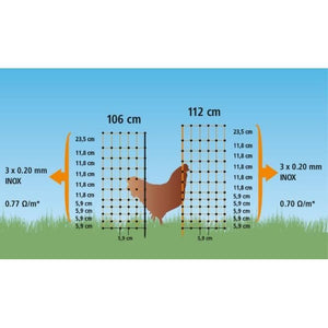 KERBL Rete per polli 25 m - 106 cm - doppia punta - verde - non elettrica