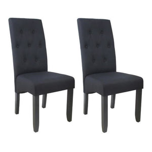 CUBA Set di 2 sedie da pranzo - Tessuto nero - Stile moderno - L 49 x P 65 cm