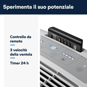 DeLonghi Pinguino PAC EM77 Climatizzatore Portatile 9.000 Btu/h Classe energetica A Gas R290 Timer 24h Tlc Family Line Bianco