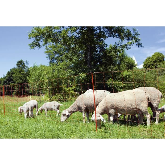Rete per pecore KERBL - Ovinet elettrificabile - 14 pali - Altezza 90 cm - Lunghezza 50 m