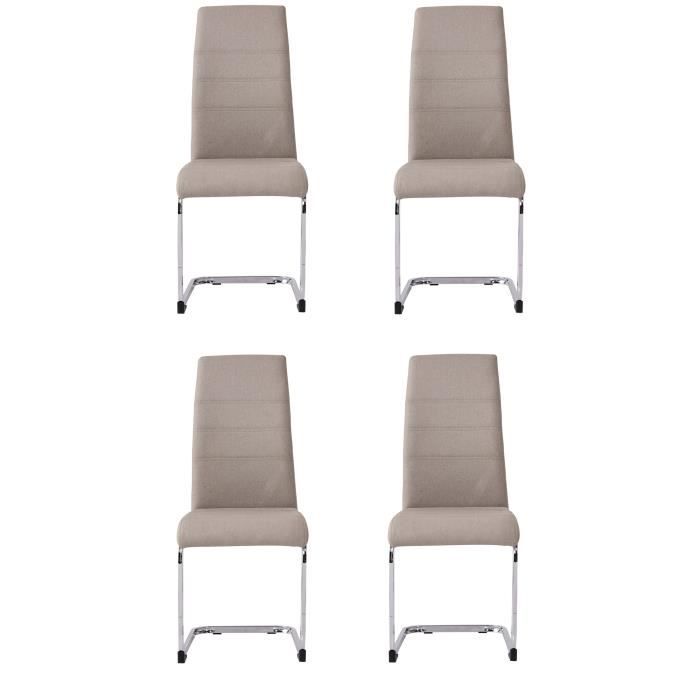 JANE Set di 4 sedie - Gamba cromata - Tessuto grigio - L 42 x P 56 x H 99 cm
