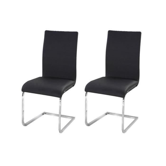 LEA Set di 2 sedie da pranzo - Imitazione nera - Contemporaneo - L 43 x P 56 cm