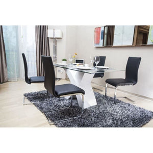 LEA Set di 2 sedie da pranzo - Imitazione nera - Contemporaneo - L 43 x P 56 cm