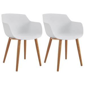 THEA Set di 2 sedie da pranzo - Stile scandinavo - Bianco - L 56 x P 57 x H 79 cm