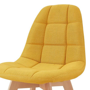 ANYA Set di 2 sedie da pranzo - Stile scandinavo - Tessuto giallo curry - L 44 x P 50 x H 84 cm