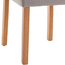 Carica l&#39;immagine nel visualizzatore di Gallery, ELYNA Set di 2 sedie da pranzo - Base in legno naturale - Tessuto di lino - L 47 x P 60 x H 100 cm