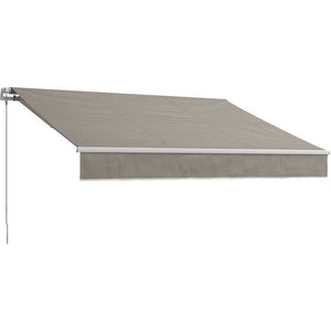 BEAURIVAGE Tenda da sole manuale 3 x 2 m senza cassonetto - tela tortora con struttura bianca