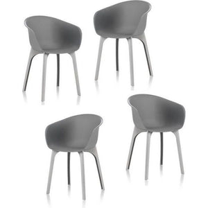 Set di 4 sedie da giardino IDEA - Diva - Grigio