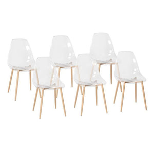Set di 6 sedie in cristallo trasparenti - L 47 X D 54 X H 84 cm - Clody
