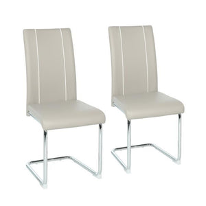 Set di 2 sedie - Imitazione grigio chiaro - Gambe in metallo - L 44 x P 56 x H 101 cm - GASPARD