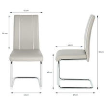 Carica l&#39;immagine nel visualizzatore di Gallery, Set di 2 sedie - Imitazione grigio chiaro - Gambe in metallo - L 44 x P 56 x H 101 cm - GASPARD