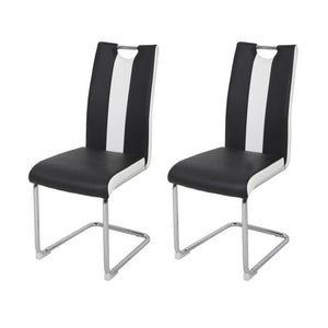 Set di 2 sedie - Imitazione bianca e nera - L 55 x P 45 x H 99 cm - LEON